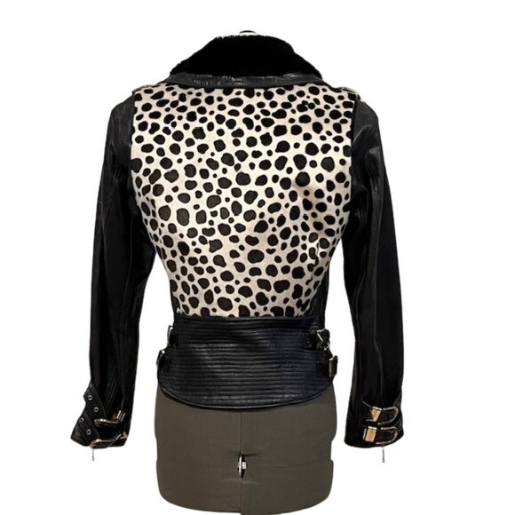 Rare Vintage BEGEDOR ITALIA Black Leather Jacket Women's Size 2 - Picture 3 of 16